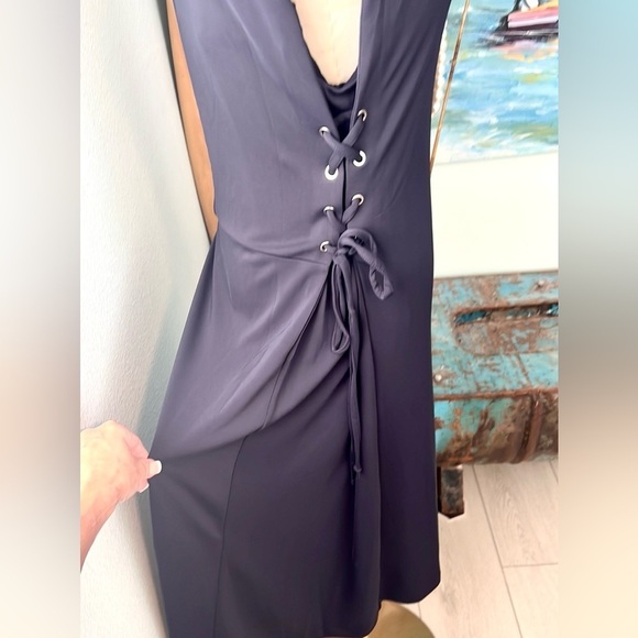 NWT,Ann Taylor,NAVY (Sold-Out On-Line),Lace-Up,Side-Tie,Jersey Dress,Size XL - Picture 8 of 12